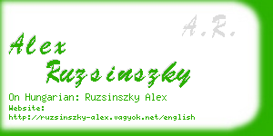 alex ruzsinszky business card